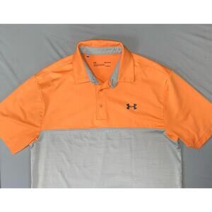 Under Armour Heat Gear Loose Performance Polo Golf Shirt. Colorblock, Men's M.